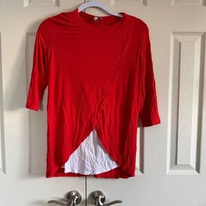 ASOS Nursing Red 3/4 Long Sleeve Top size 6